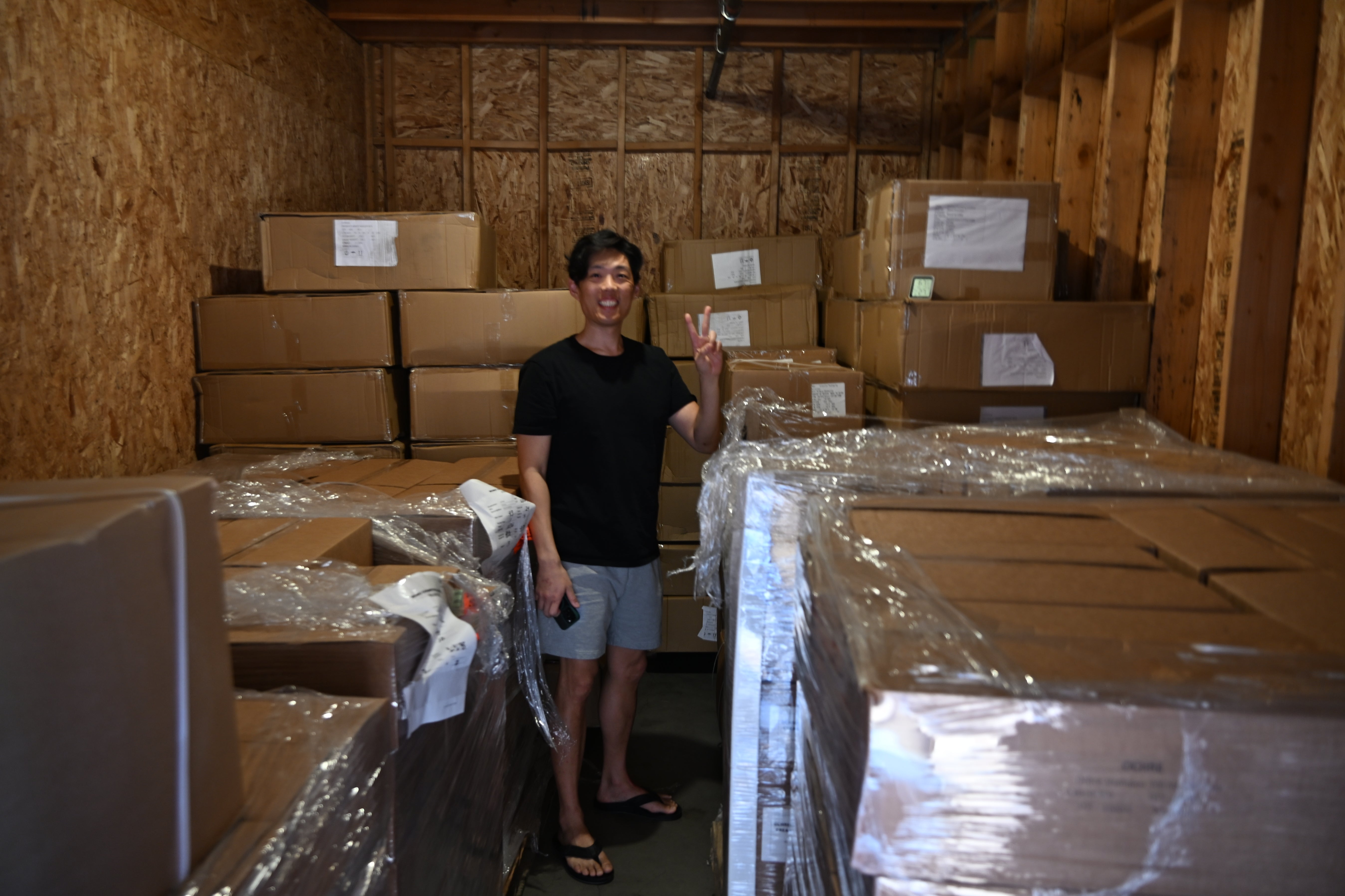 Ochre founder with first shipment of products